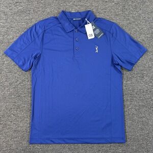 Cutter Buck The Players Shirt Mens Small Blue PGA Tour Golf Polo Embroidered